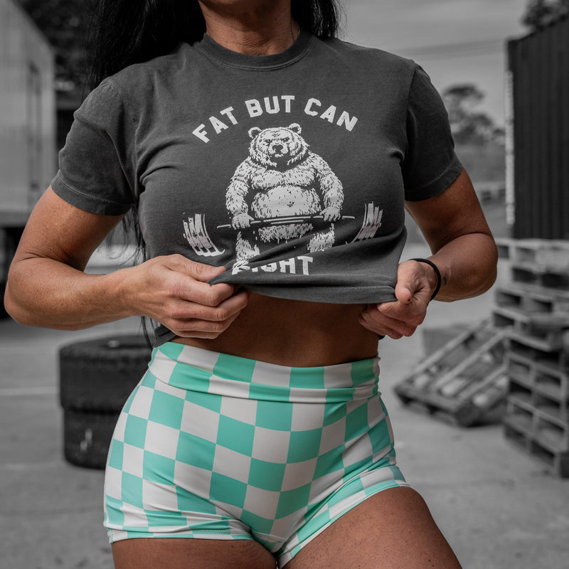 Load image into Gallery viewer, Fat But Can Fight Women's Crop Heavyweight Tee

