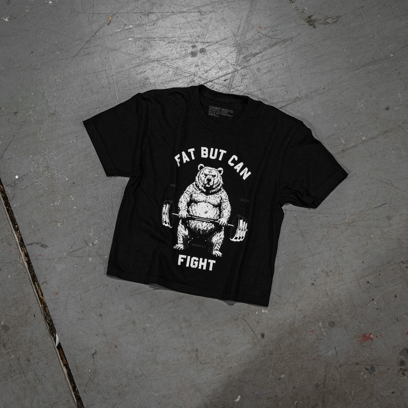 Load image into Gallery viewer, Fat But Can Fight Women's Crop Heavyweight Tee

