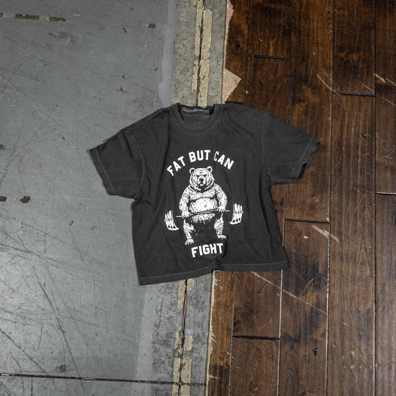 Load image into Gallery viewer, Fat But Can Fight Women's Crop Heavyweight Tee
