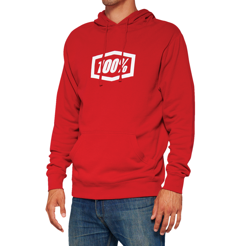 Load image into Gallery viewer, 100% Icon Pullover Hoodie - Red - Medium 20029-00011
