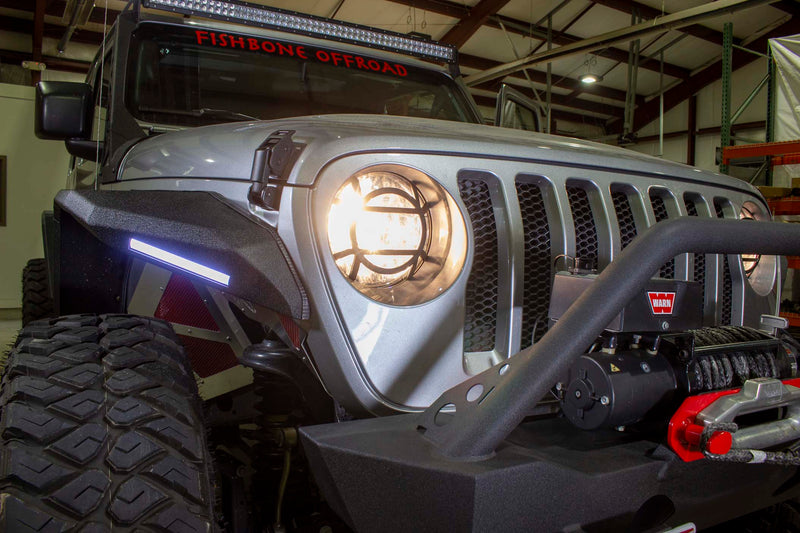 Load image into Gallery viewer, Fishbone Offroad Headlight Guards for 2018 &amp; Up Jeep Wrangler/Gladiator FB21120
