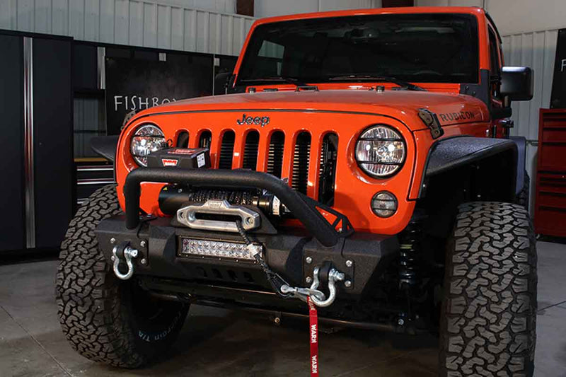 Load image into Gallery viewer, Fishbone Offroad Front Stubby Winch Bumper 2007-2018 Jeep Wrangler FB22004
