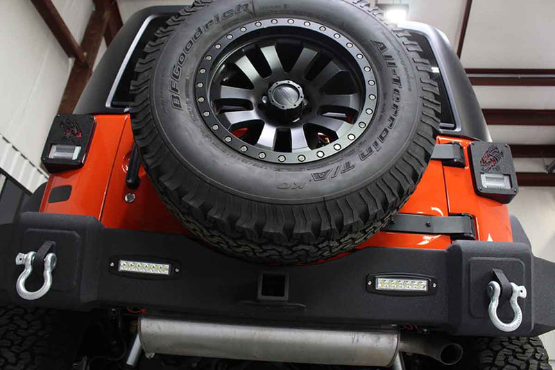 Load image into Gallery viewer, Fishbone Offroad Rear Bumper with LED Lights for 2007-2018 Jeep Wrangler FB22032
