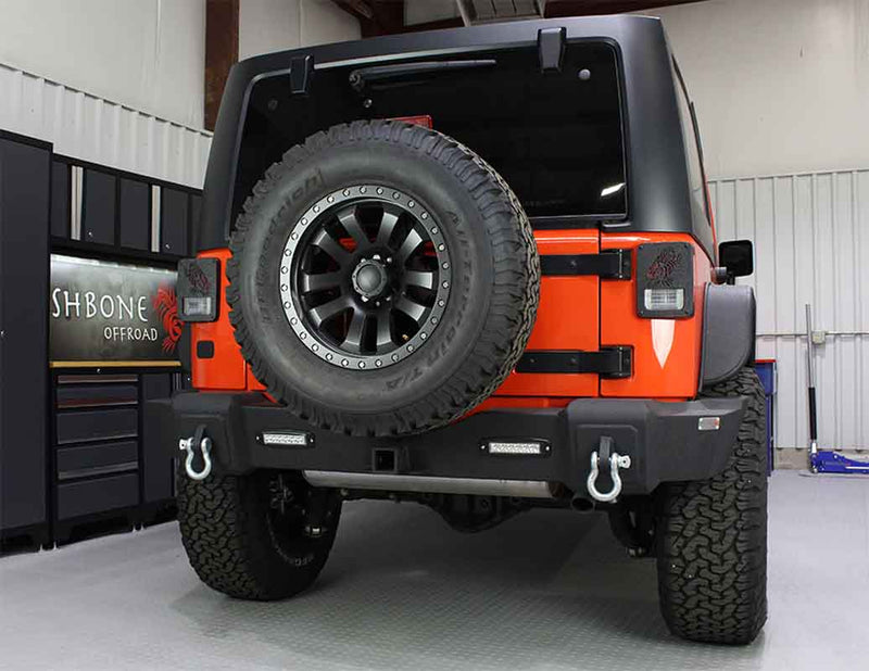 Load image into Gallery viewer, Fishbone Offroad Rear Bumper with LED Lights for 2007-2018 Jeep Wrangler FB22032
