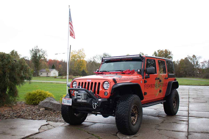 Load image into Gallery viewer, Fishbone Offroad Hi-Lift Jack Hood Mount for 2007 &amp; Up Jeep Wrangler/Gladiator FB31317

