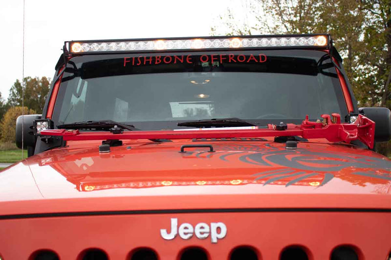 Load image into Gallery viewer, Fishbone Offroad Hi-Lift Jack Hood Mount for 2007 &amp; Up Jeep Wrangler/Gladiator FB31317
