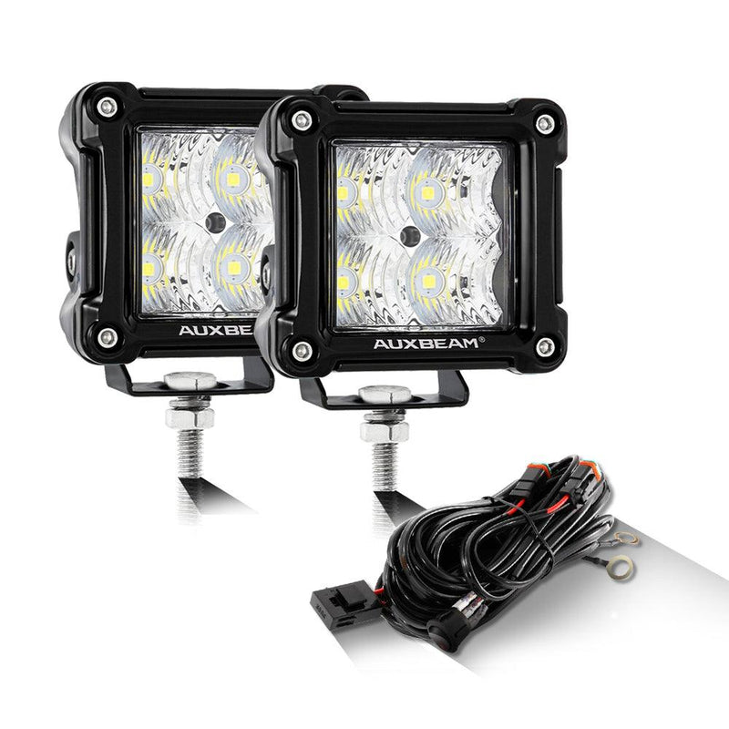 Load image into Gallery viewer, 3 Inch LED Pods Light Spot/Flood Beam with Wiring Harness &amp; LED Pod Lights Mounting Brackets Combo for 2014-2021 Polaris RZR 900 1000 ＆ TURBO RI
