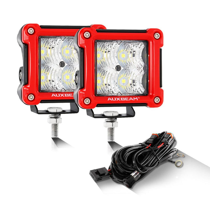 Load image into Gallery viewer, 3&quot; 40W LED Pods Light Spot/Flood with wiring harness for SUV ATV UTV Trucks Pickup Boat
