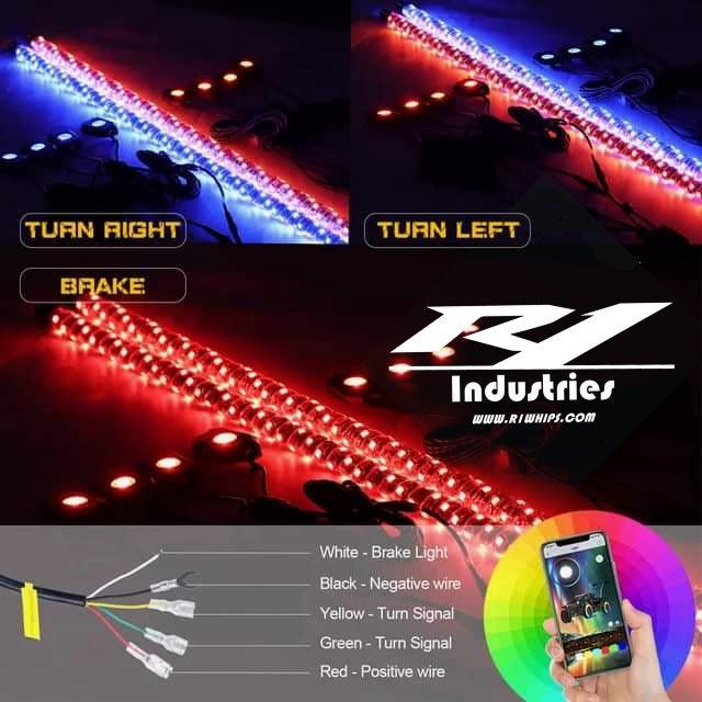 Load image into Gallery viewer, Pro Series LED Light Whips with Bluetooth &amp; Remote - R1 Industries
