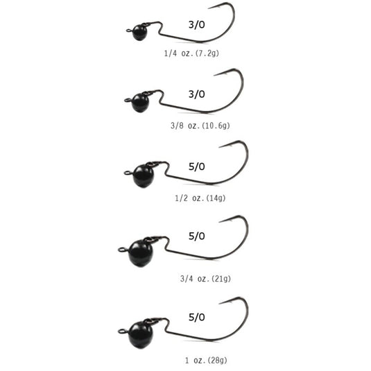 Reaction Tackle Tungsten Football/Swing Jig Heads- 3-Pack