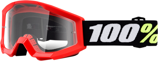 100% Strata Mini Goggles - Red - Clear Lens 50033-00002
