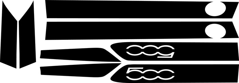 Load image into Gallery viewer, &quot;500&quot; Side Stripe Decals for 2011-2020 Fiat 500 (x2)
