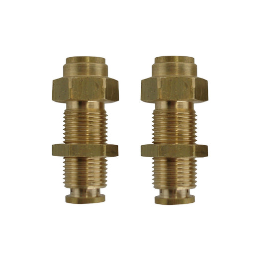 3/8" Hose Push-in x 3/8" Hose Push-in Brass Bulkhead Fitting