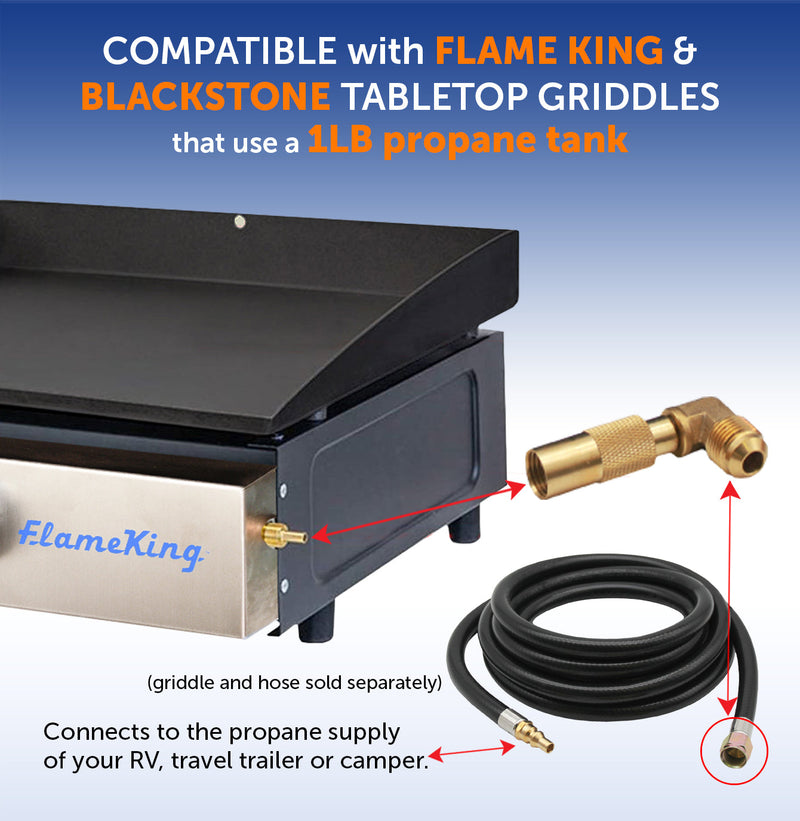 Load image into Gallery viewer, Flame King RV Quick Connect Elbow Adapter for 17" or 22" Griddle
