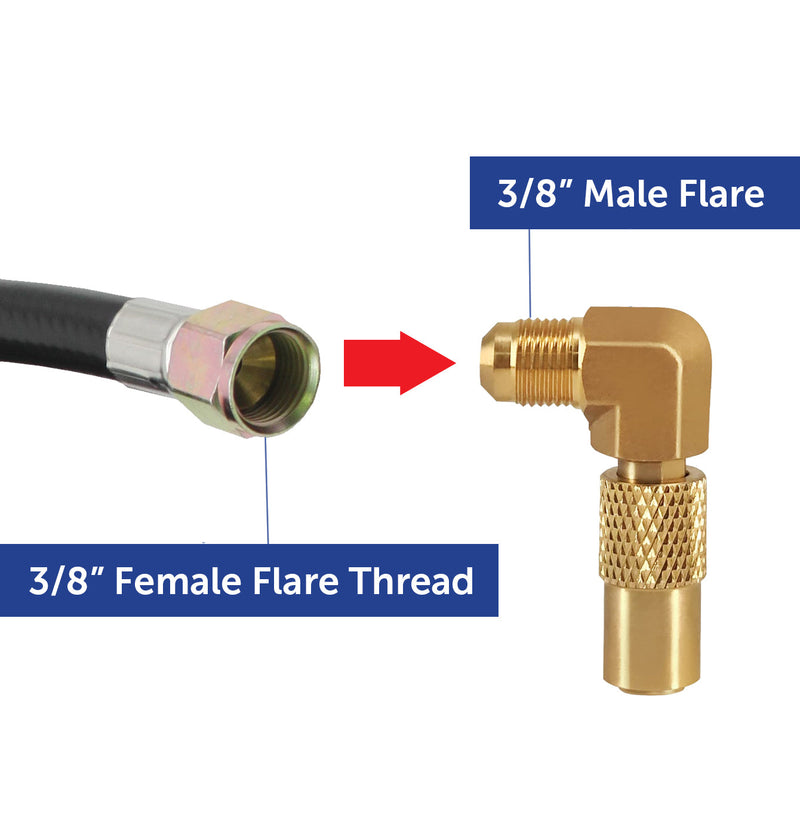Load image into Gallery viewer, Flame King Elbow Adapter with 3/8" Male Flare for 17" or 22" Griddle
