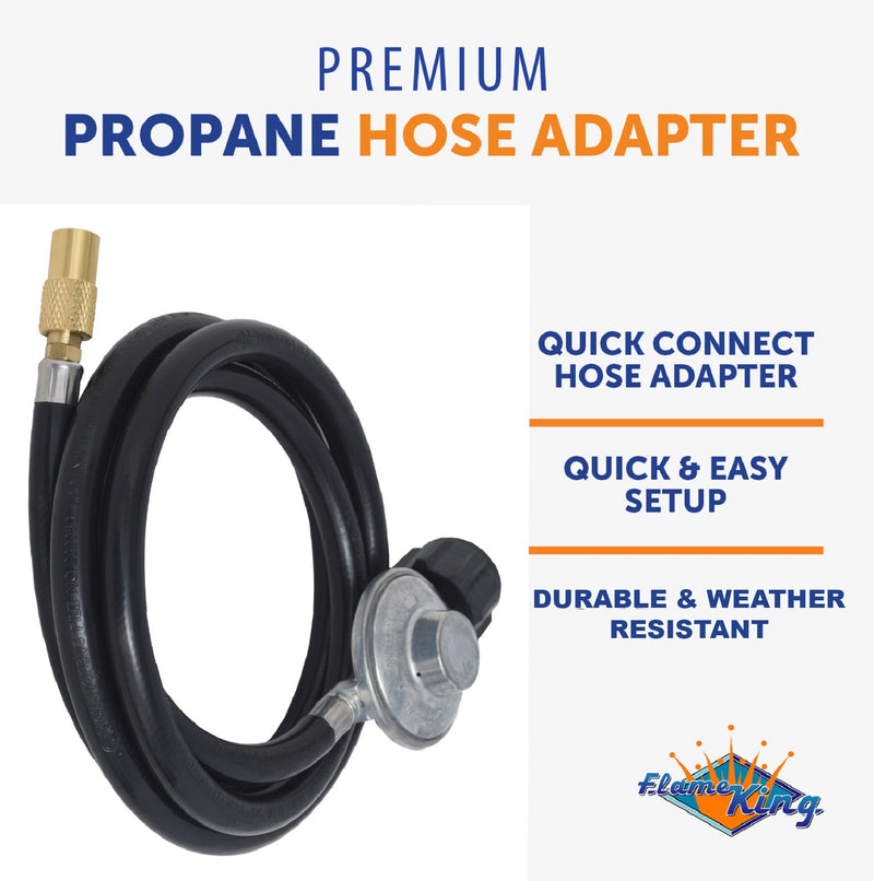 Load image into Gallery viewer, Flame King Regulator Hose Adapter Connect to 20Lb Tank for 17 and 22 inch Tabletop Grill Griddle, 6 Feet
