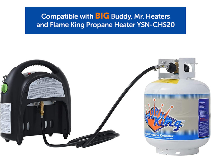 Load image into Gallery viewer, 12FT QCC/Type 1 Regulator Hose with 1/4 Quick-Connect Adapter for Flame King Heaters and Buddy Mr Heaters
