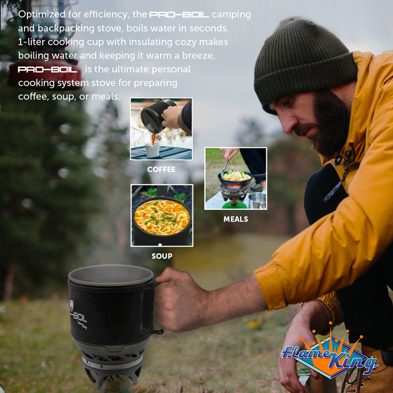 Load image into Gallery viewer, Flame King Pro-Boil Camping and Backpacking Stove Cooking System
