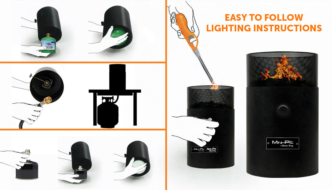 Flame King Smokeless Portable Mini Tabletop Fire Pit Dual Fuel Propane and Butane - Skoutley Outdoors LLC