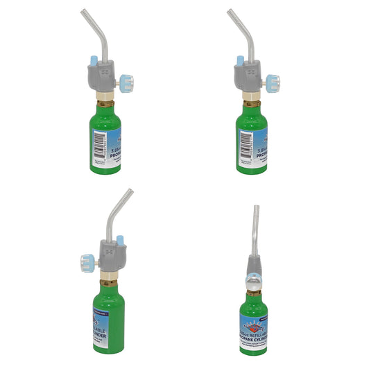 Flame King 1/4 lb Refillable Mini Propane Tank Cylinder - 2-Pack Eco Friendly Tank