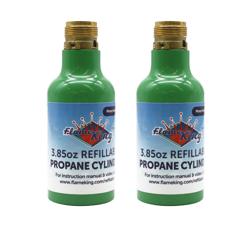 Load image into Gallery viewer, Flame King 1/4 lb Refillable Mini Propane Tank Cylinder - 2-Pack Eco Friendly Tank
