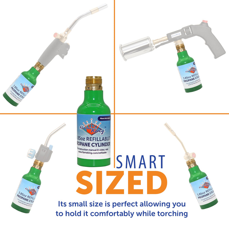 Load image into Gallery viewer, Flame King Eco Friendly 1/4 lb Refillable Mini Propane Tank Cylinder
