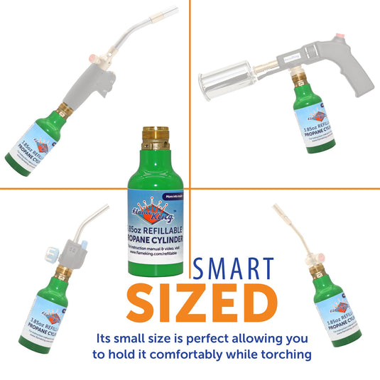 Flame King 1/4 lb Refillable Mini Propane Tank Cylinder - 2-Pack Eco Friendly Tank