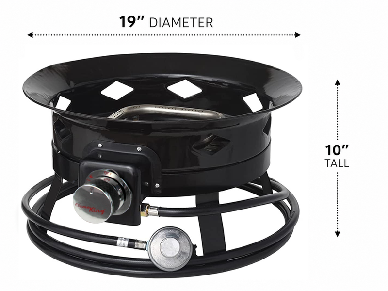 Load image into Gallery viewer, Flame King Outdoor Portable Propane Gas 19″ Fire Pit Bowl with Self Igniter Cover Carry Straps
