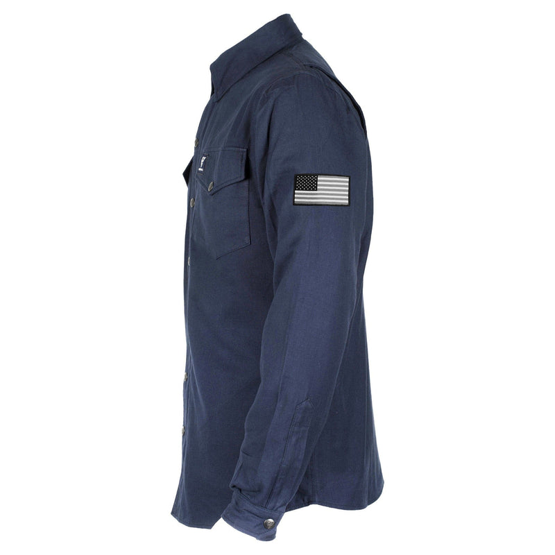 Load image into Gallery viewer, Protective Flannel Shirt - Navy Blue Solid
