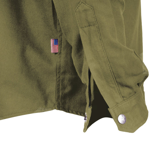 Protective Flannel Shirt - Army Green Solid