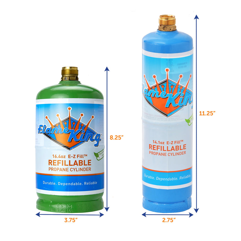 Load image into Gallery viewer, Flame King 1lb Refillable Propane Tank Welding LP Cylinder 14.1
