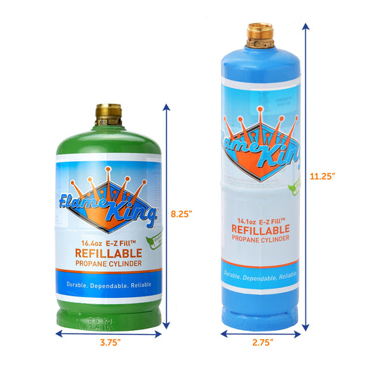 Flame King 1lb Refillable Propane Tank Welding LP Cylinder 14.1