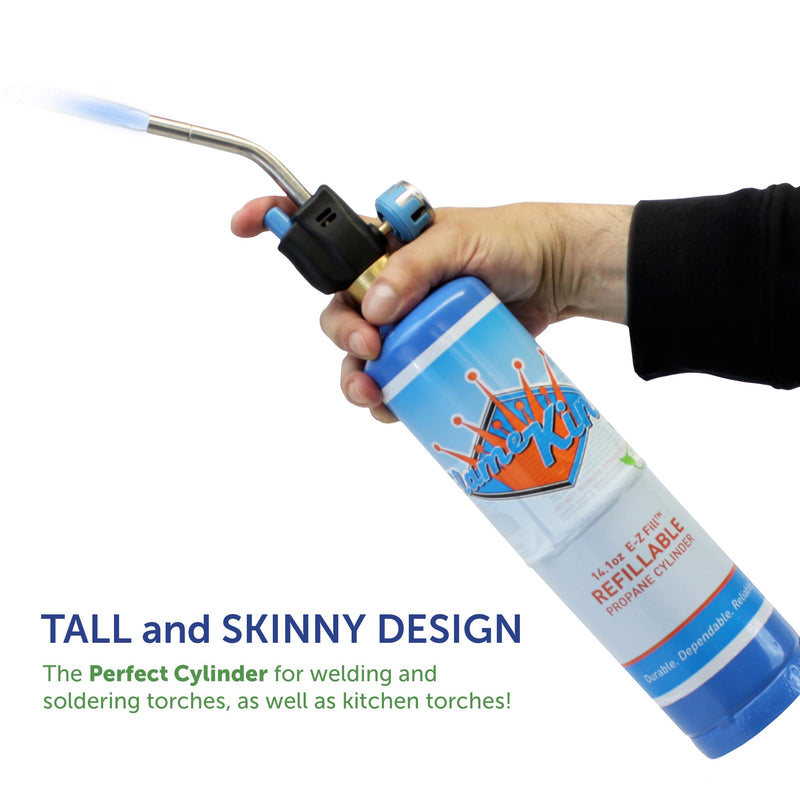 Load image into Gallery viewer, Flame King 1lb Refillable Propane Tank Welding LP Cylinder 14.1
