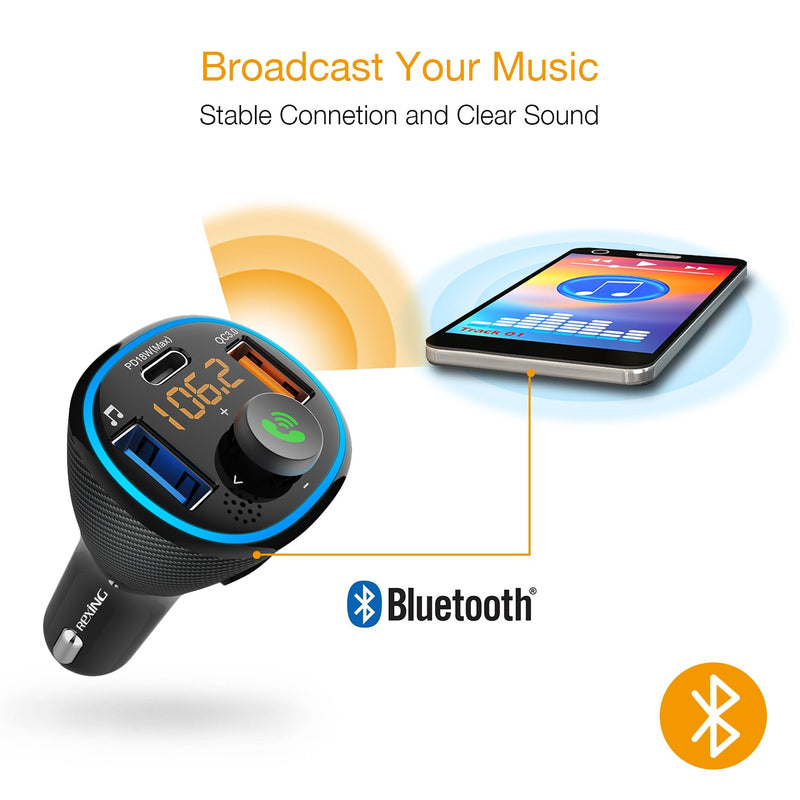 Load image into Gallery viewer, Rexing FM3 FM Transmitter Car Charger w/Bluetooth 5.0
