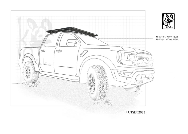 Load image into Gallery viewer, Ford Ranger Double Cab K9 Roof Rack Kit

