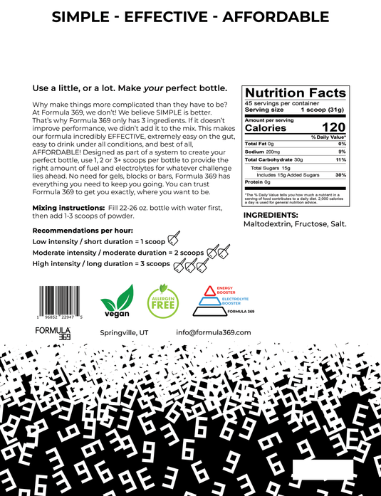 3 pounds, 45 servings - Formula 369 Endurance Fuel Drink Mix