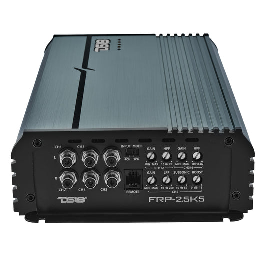 FRP Compact Full-Range Class D 5-Channel Amplifier – 250W x 4 + 1,200W Subwoofer Output