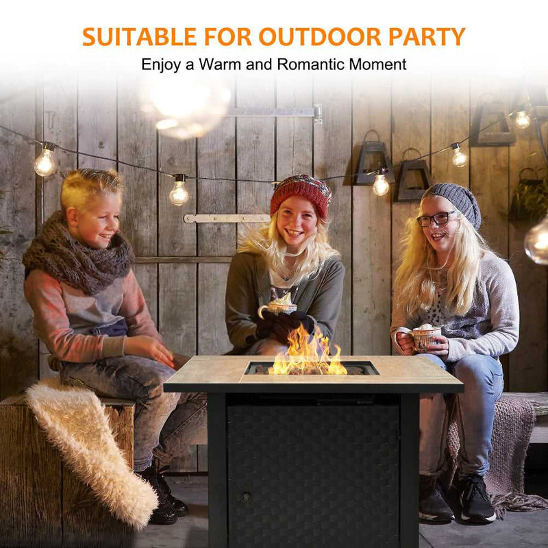 Load image into Gallery viewer, Camplux Propane Fire Pit Table, Lava Rocks, Ceramic Tabletop, 50,000 BTU Adjustable Flame, Auto Ignition
