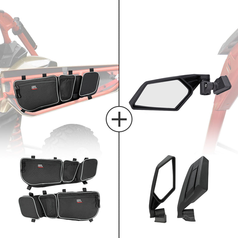 Load image into Gallery viewer, Front Door Storage Bags &amp; Side View Mirror for Can-Am Maverick X3
