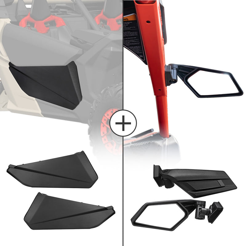 Load image into Gallery viewer, Front Lower Door Inserts &amp; UTV Side View Mirror For Can-Am Maverick X3

