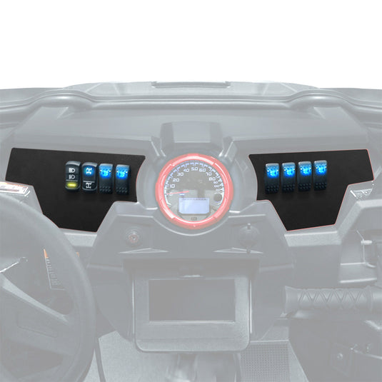 2 Set 8 Switch Aluminum Dash Panel for Polaris RZR XP 1000