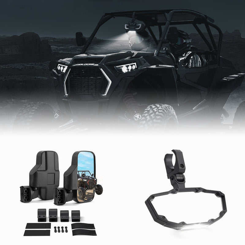 Load image into Gallery viewer, UTV 1.75" /  2" Side View Mirrors and Center Mirror
