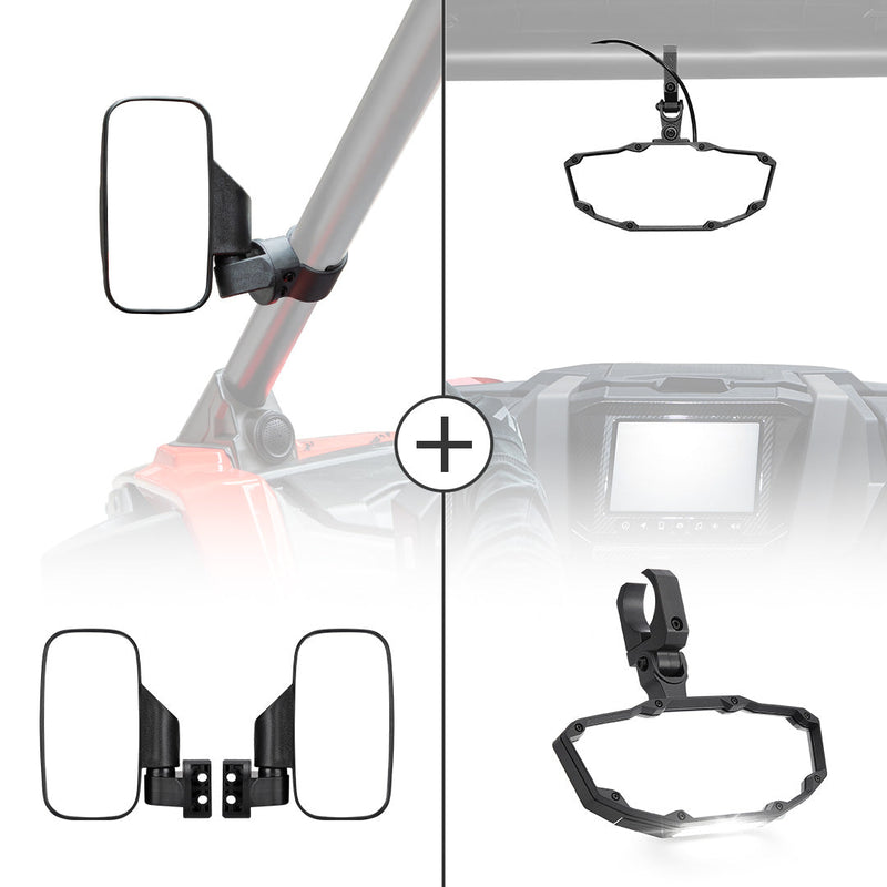 Load image into Gallery viewer, UTV 1.75" /  2" Side View Mirrors and Center Mirror
