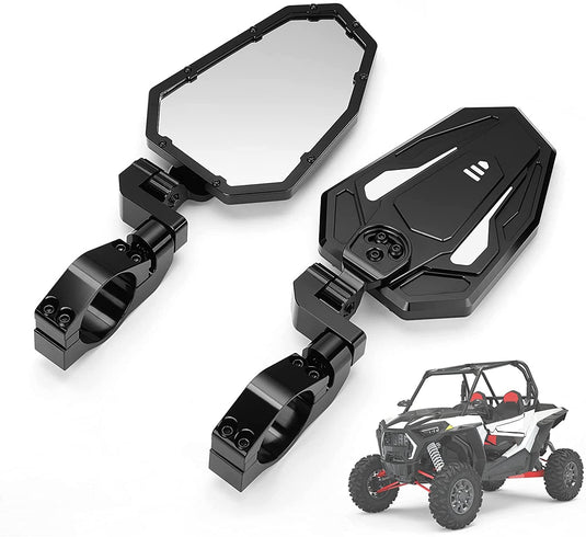 UTV Rear View Side Mirrors for Can Am Maverick X3/ RZR w/ 1.75"-2" roll bar (1 pair)