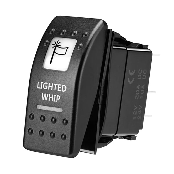 Load image into Gallery viewer, Lighted Whip Illuminated Marine Rocker Switch 12V
