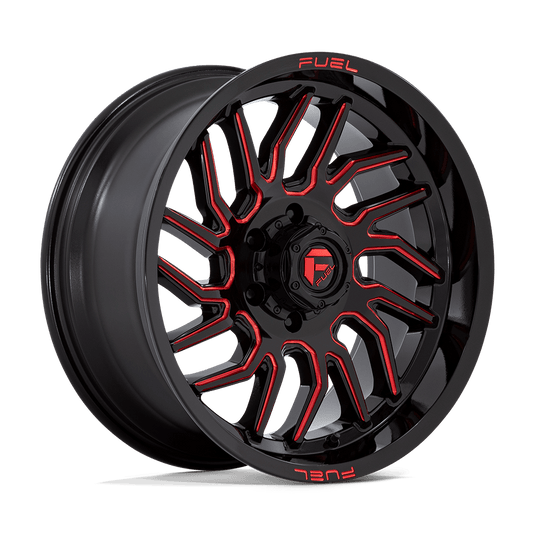 Fuel 1 Pc D808 Hurricane Gloss Black Milled Red Tint