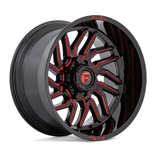 Fuel 1 Pc D808 Hurricane Gloss Black Milled Red Tint