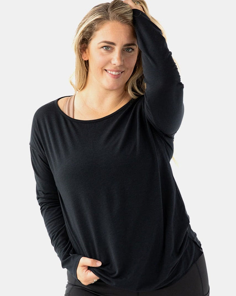 Load image into Gallery viewer, Hello Sunshine UPF Long Sleeve – Booya Black
