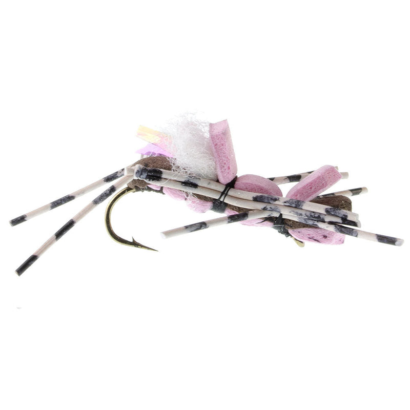Load image into Gallery viewer, Fat Albert Pink Foam Body Grasshopper Fly - 6 Flies Hook Size 10

