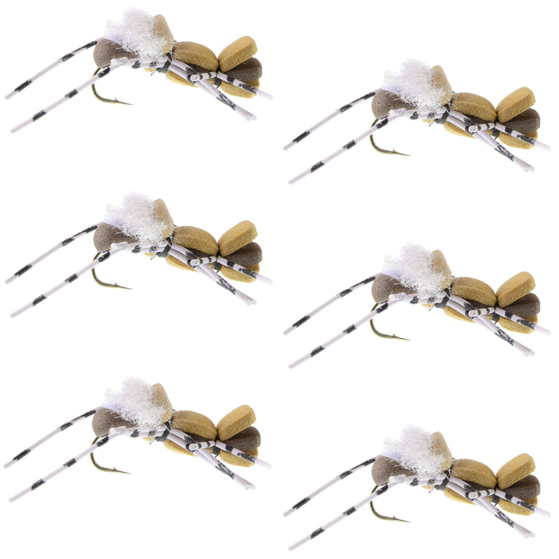 Load image into Gallery viewer, Fat Albert Tan Foam Body Grasshopper Fly - 6 Flies Hook Size 10
